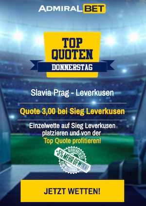 Admiralbet Topquoten Donnerstag Leverkusen Quote 3.00