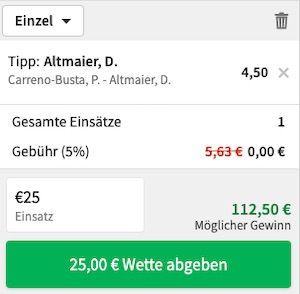 Tipico Altmaier French Open Wette