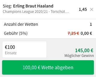 Haaland Torschützenkönig Wetten