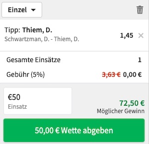 Tipico Schwartzman Thiem Wetten