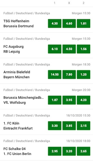 Unibet Bundesliga Spieltag 4 Quoten