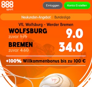888sport Wolfsburg Bremen Boost