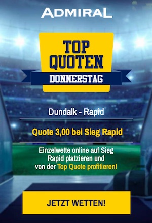 Admiral Rapid Quote 3.00 gegen Dundalk