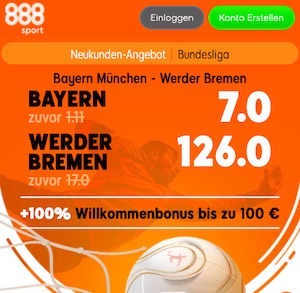 888sport Bayern Werder Quoten Boost