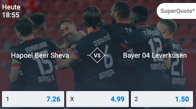 Super Quoten Hapoel Leverkusen betano