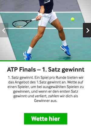 Betway ATP Finals 1. Satz gewinnt