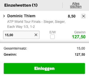 ATP Finals 2020 Thiem Betway Quote