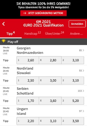 Em Quali Play Off Quoten Tipico