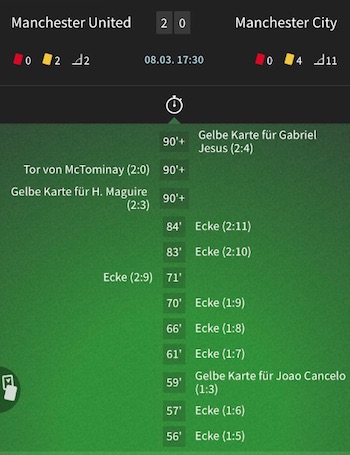 Statistik nach Spielende Tipico