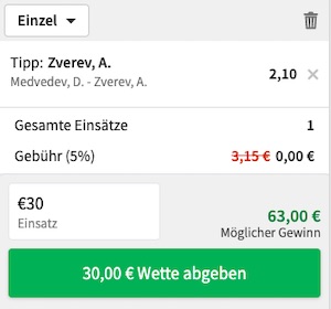 Medevedev Zverev Tipico Quote