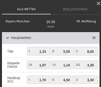 Tipico Bayern Wolfsburg Quoten