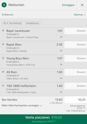 Bet365 Europa League Kombiwette