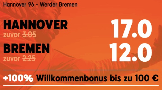 Hannover 96 vs Werder Bremen Quoten Boost 888sport