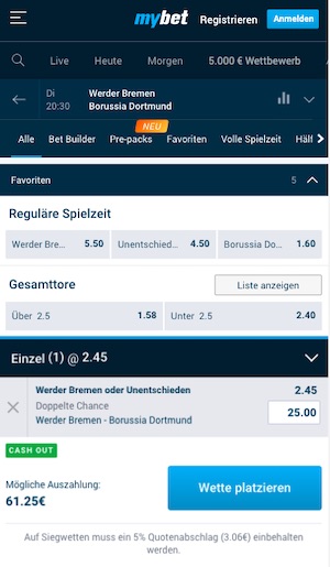 Werder Dortmund Quoten MyBet
