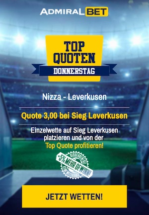 Admiralbet Leverkusen Top Quote gegen Nizza