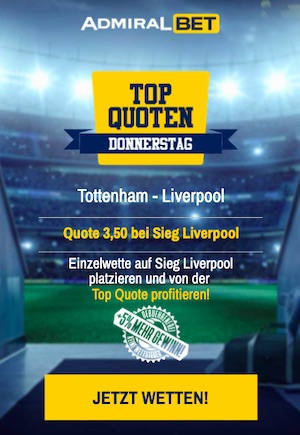 Tottenham Liverpool Top Quote Admiralbet