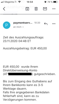 Auszahlungsbestätigung Skybet