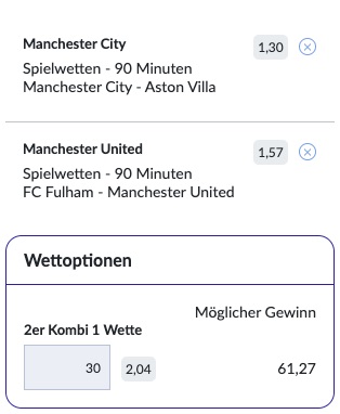 Bildbet Manchester Kombi