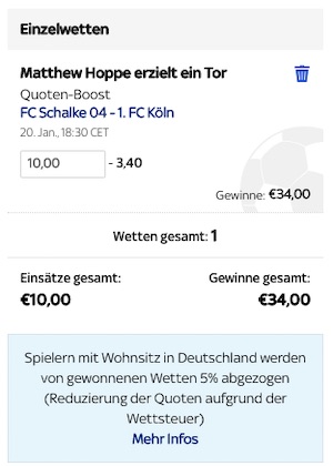 Schalke Köln Hoppe Tor Boost