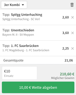 tipico dritte liga top quoten