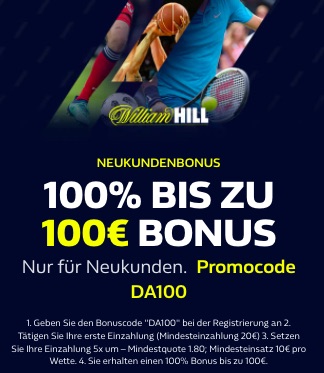 100€ Bonus bei William Hill