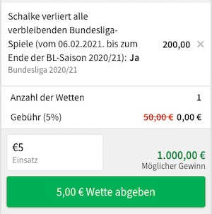 Schalke verliert alle Spiele Quote