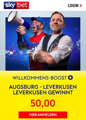 Augsburg Leverkusen 50 Boost bei SkyBet