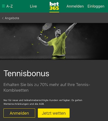 Bet365 Tennisbonus