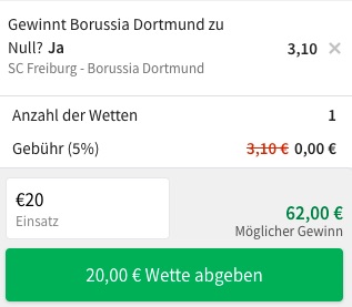 Tipico Dortmund Freiburg Wette