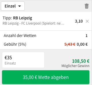 Leipzig Liverpool Quoten Tipico