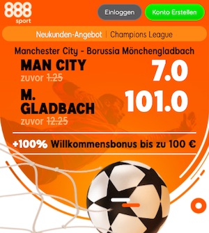 Gladbach Quote 101 vs. Man City