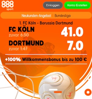 Köln Dortmund Quotenboost 888sport