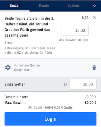 Admiralbet Quoten Boost 2 bundesliga