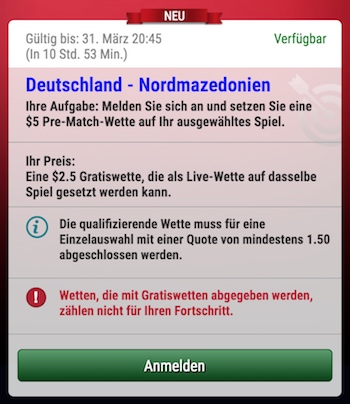 Skybet Live Gratiswette WM Quali