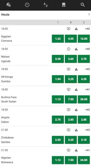 Unibet Afrika Cup Quali Quoten