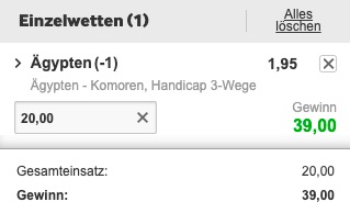 Betway Ägypten Komoren Quoten