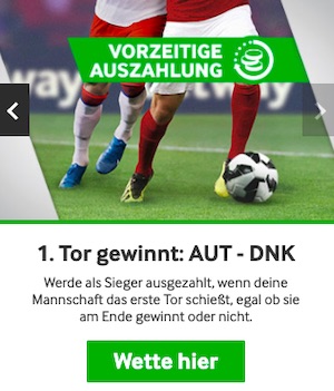 Betway Österreich Dänemark erstes Tor gewinnt