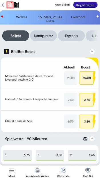 Bildbet Wolverhampton Liverpool Quoten