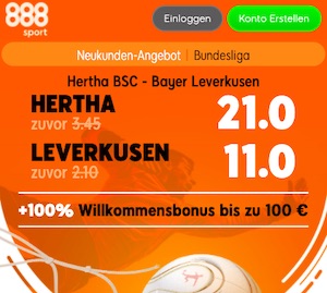 888sport Hertha Leverkusen Boost