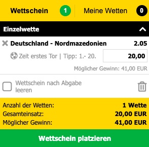 Interwetten Deutschland Nordmazedonien Quoten