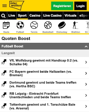 Interwetten Boosts