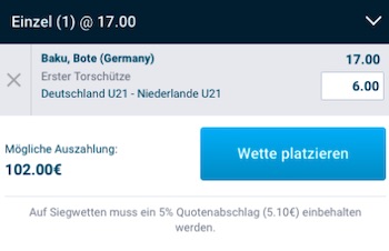 MyBet U21 Baku Tor Quote