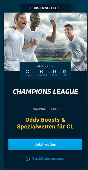 Mybet Champions League Spezialwetten