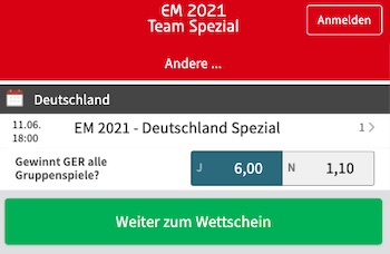 Euro 2021 Deutschland Tipico Wette