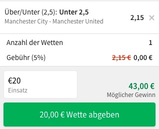 Tipico Manchester Derby Wett-Tipp