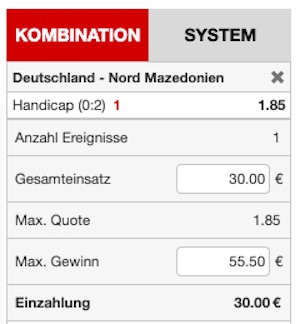 Tipwin Deutschland Nordmazedonien quoten