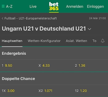 Bet365 U21 EM Ungarn Deutschland