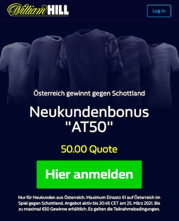 William Hill Österreich Boost vs. Schottland