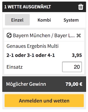 Winamax FC Bayern Wette Quoten