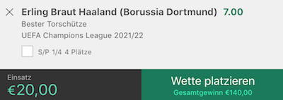 bet365 haaland CL quote